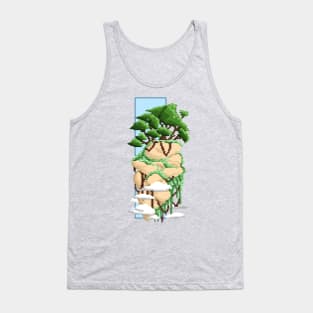 Pixel Landscape : Flying Rock Tank Top